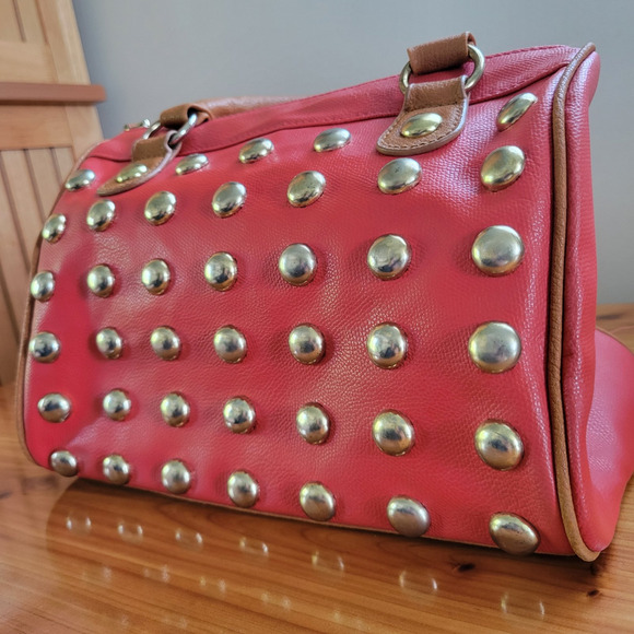 Studded Pink Satchel - Picture 2 of 11